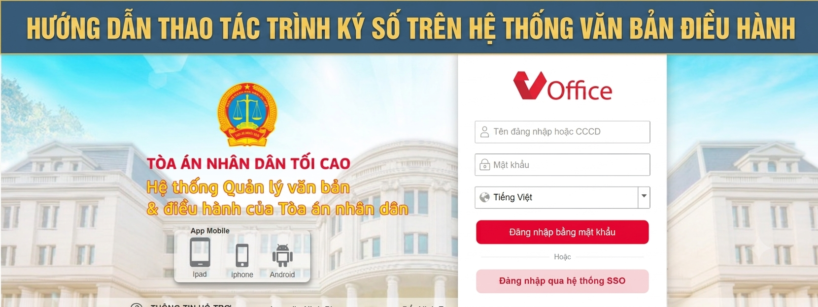 HƯỚNG DẪN THAO TÁC TRÌNH KÝ SỐ TRÊN HỆ THỐNG VĂN BẢN ĐIỀU HÀNH
