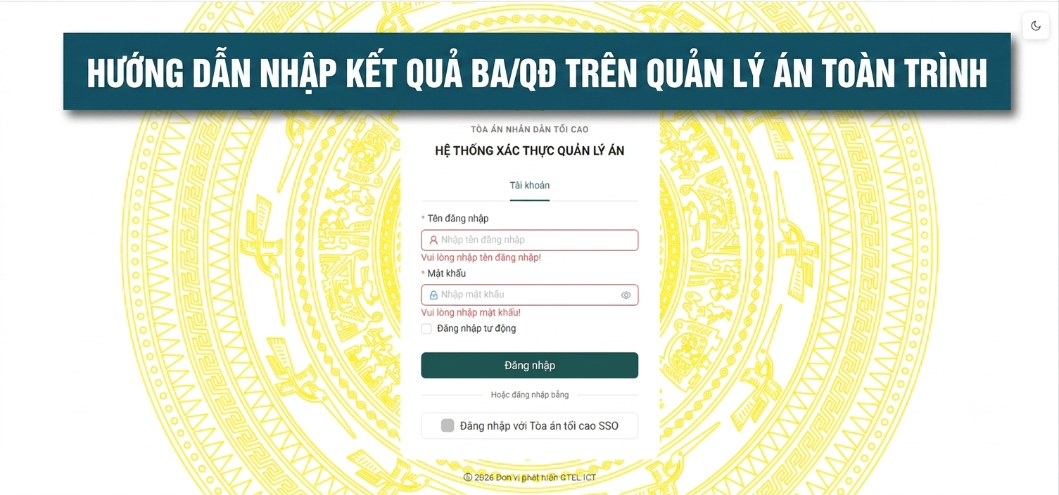 HƯỚNG DẪN NHẬP KẾT QUẢ BA/QĐ TRÊN QUẢN LÝ ÁN TOÀN TRÌNH